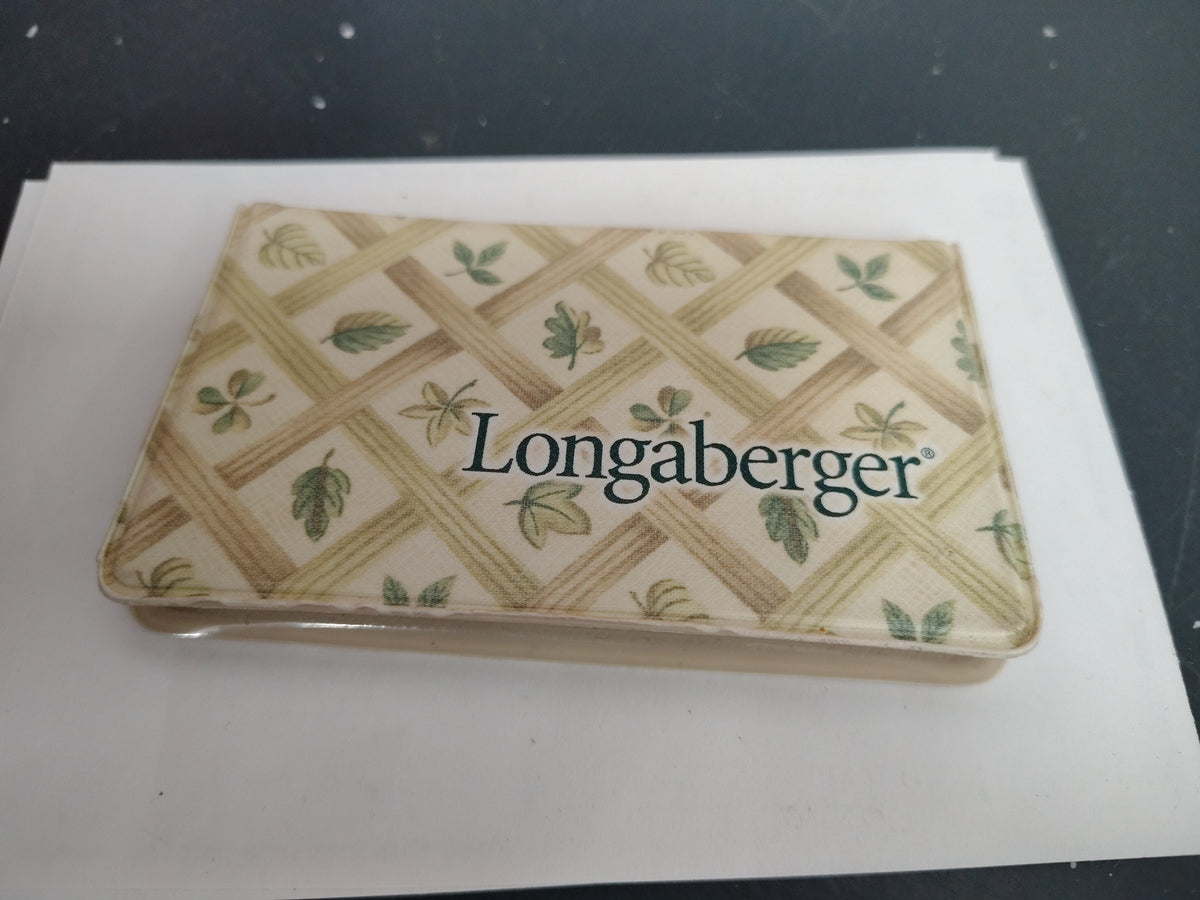 Longaberger business card holder in Lattice Leaf
