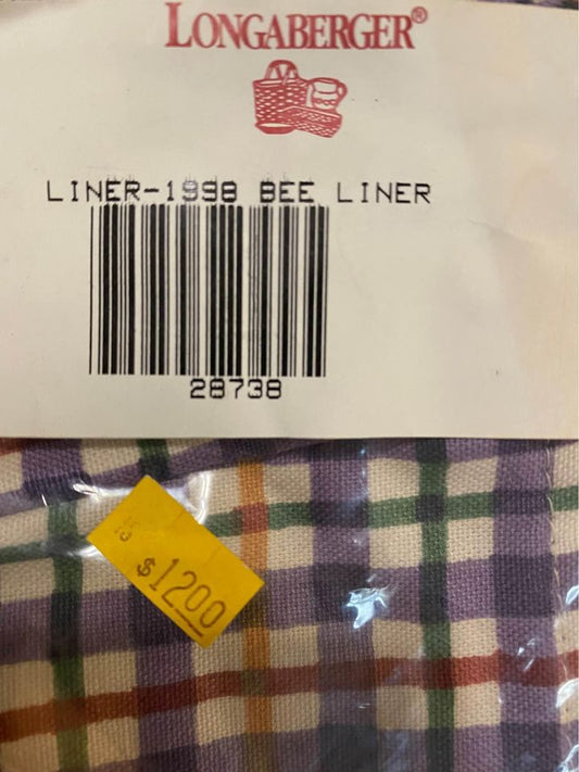 Longaberger 1998 bee Liner in Blueberry Plaid