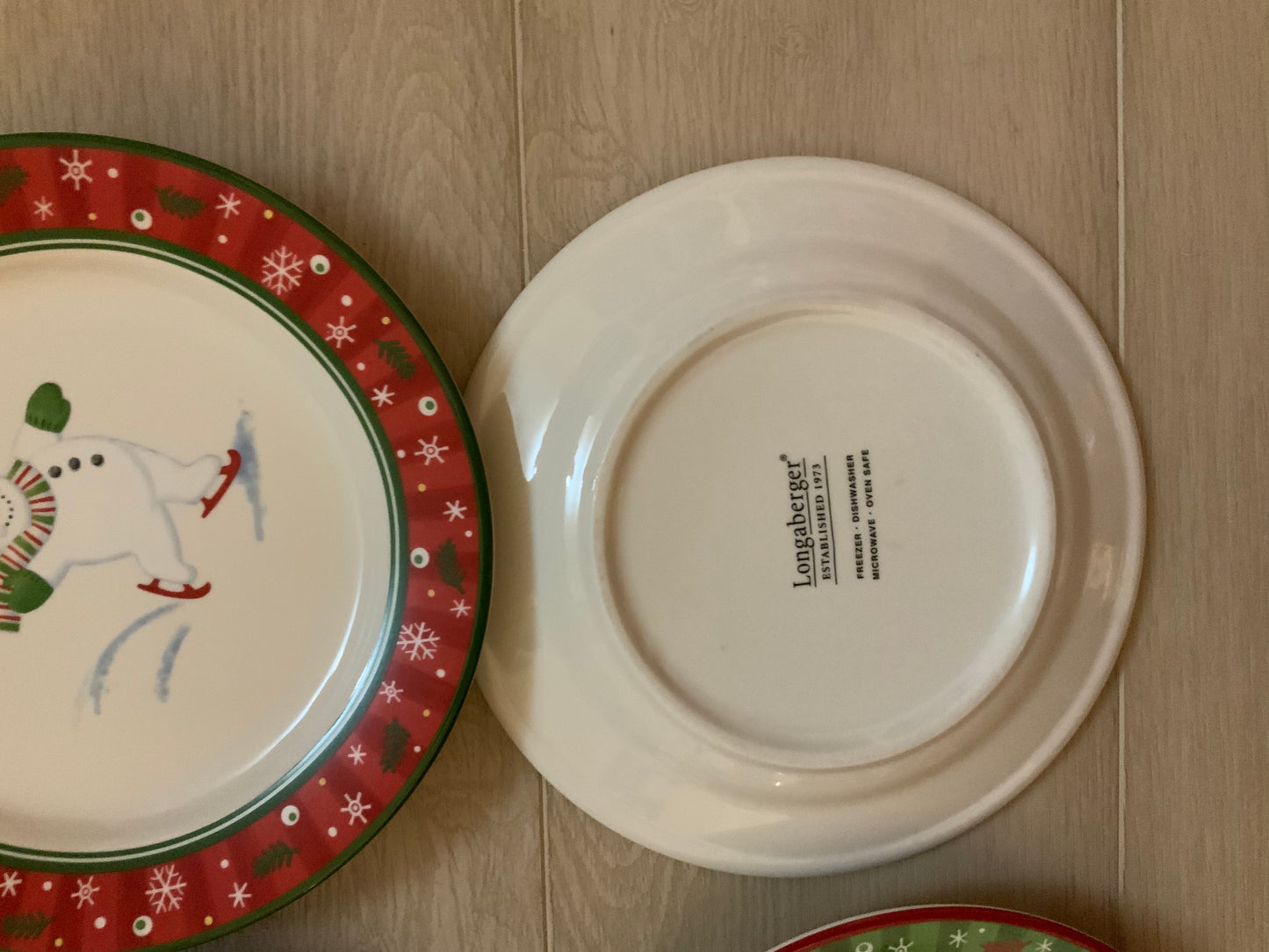 Longaberger holiday snack plates set of 4