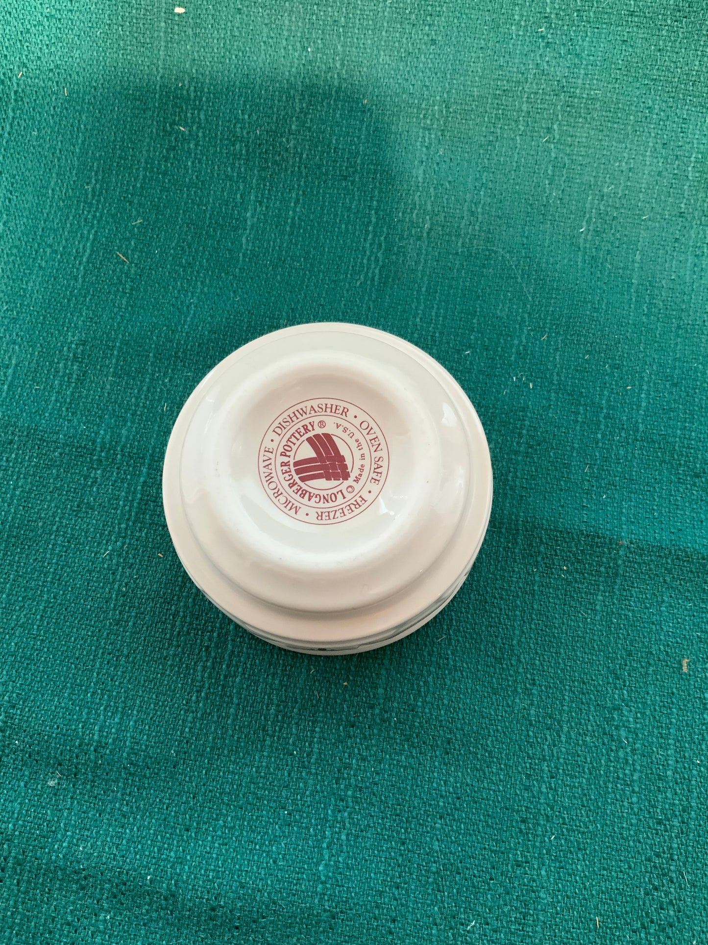 Longaberger stackable custard bowl in traditional red