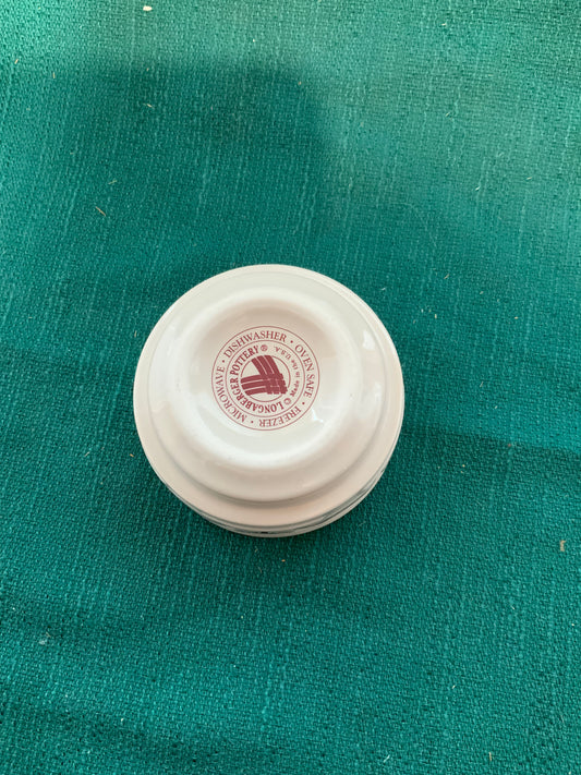 Longaberger stackable custard bowl in traditional red