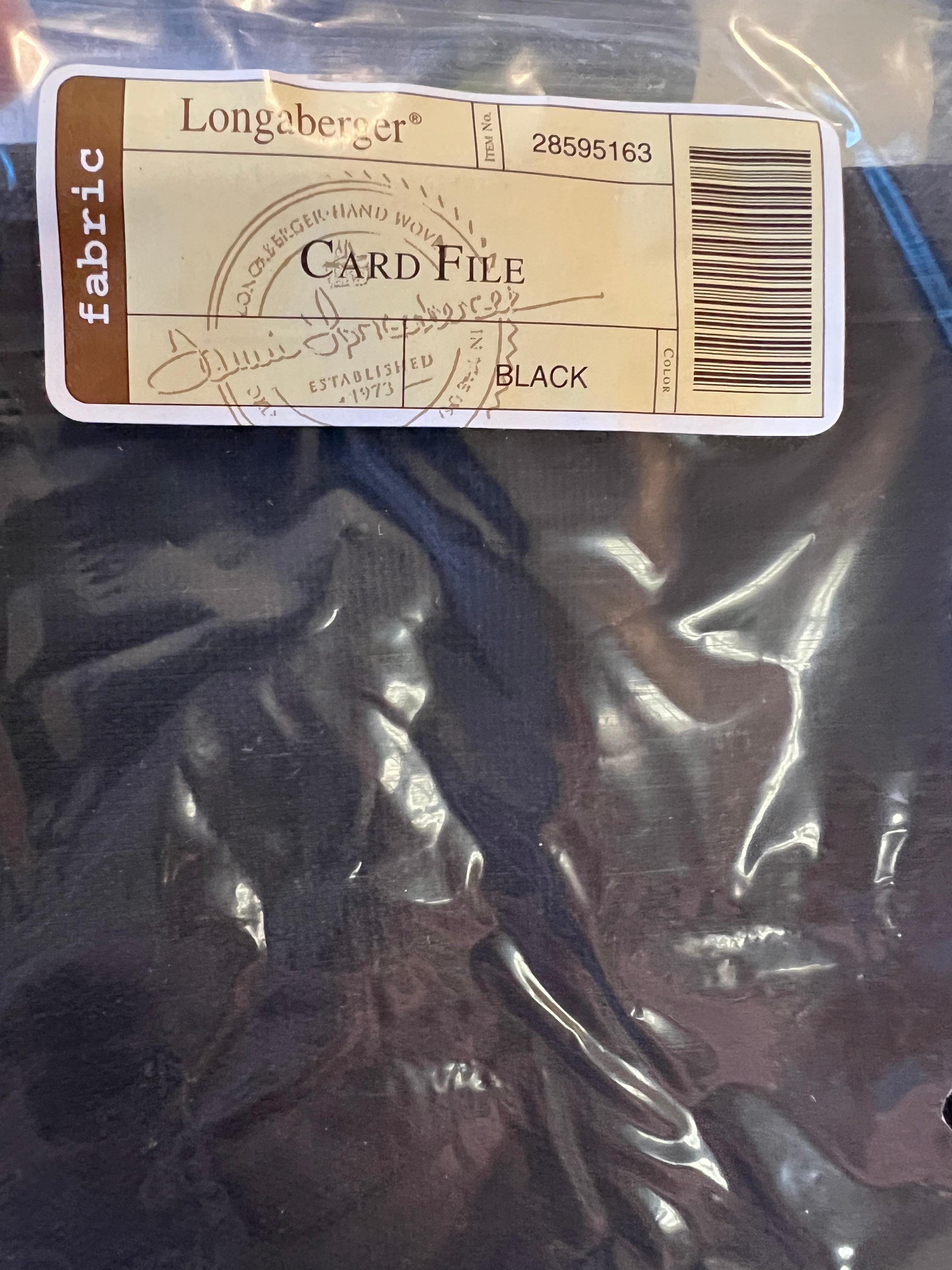 Longaberger card file liner in black – Bonkers 4 Baskets