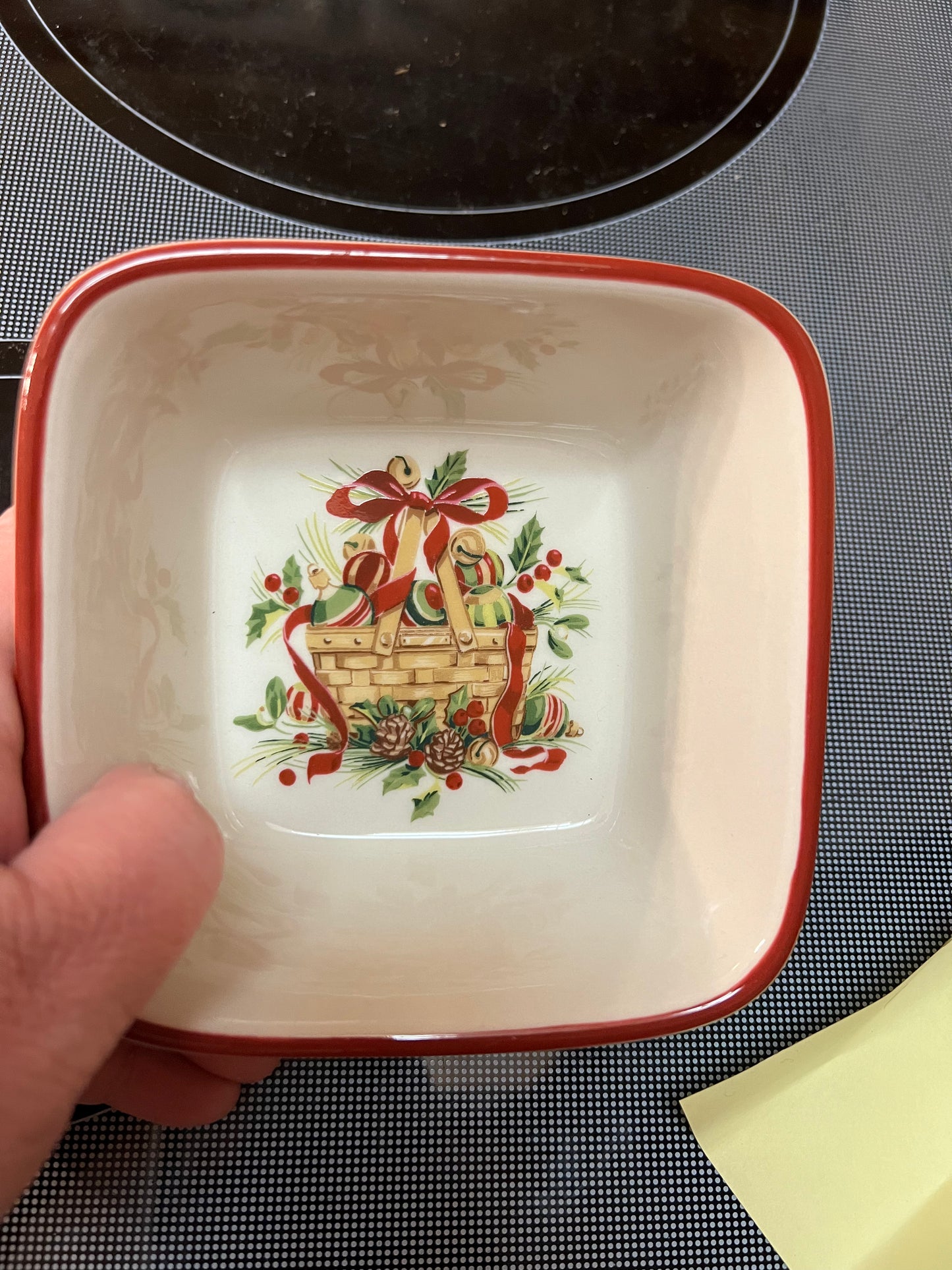Longaberger natures garland small square bowl