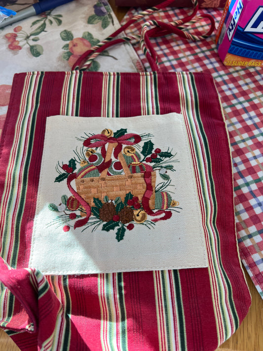 Longaberger holiday tote bag