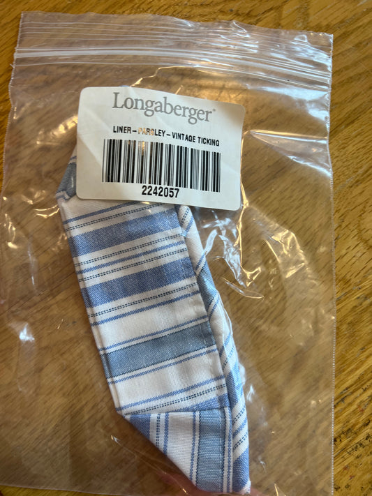 Longaberger Parsley liner in vintage ticking