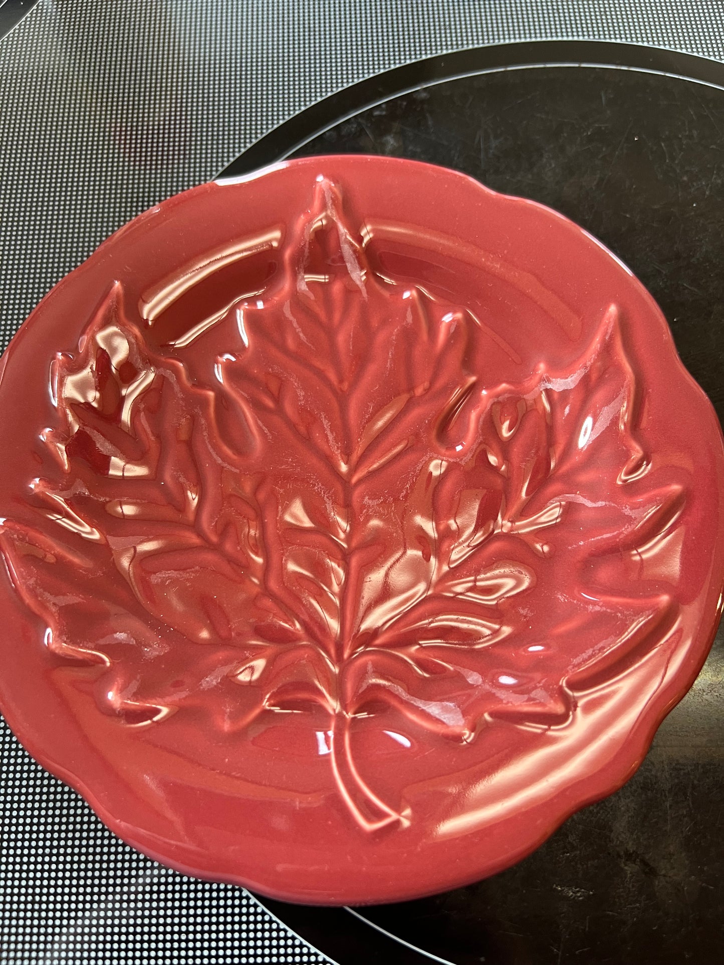 Longaberger falling leaves paprika plate