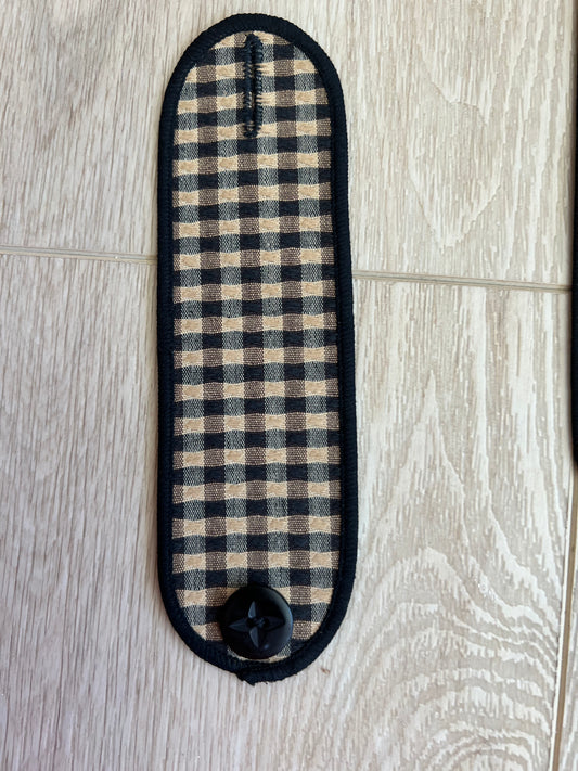 Longaberger handle tie in khaki stripe