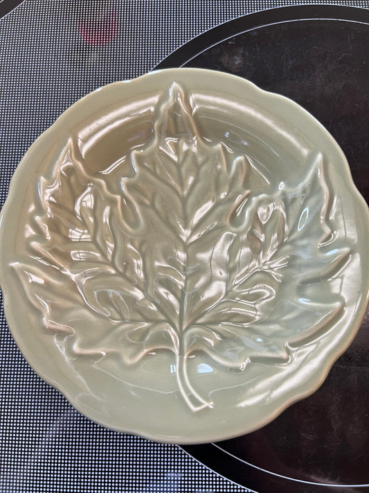 Longaberger falling leaves plate in sage