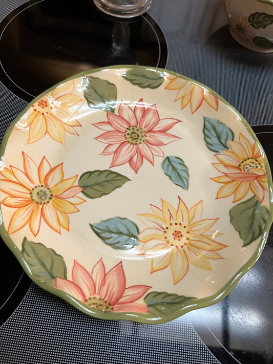 Longaberger sunflower luncheon plate