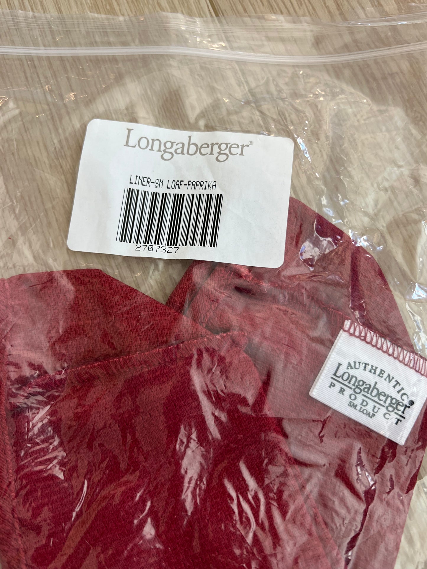 Longaberger small loaf liner in paprika