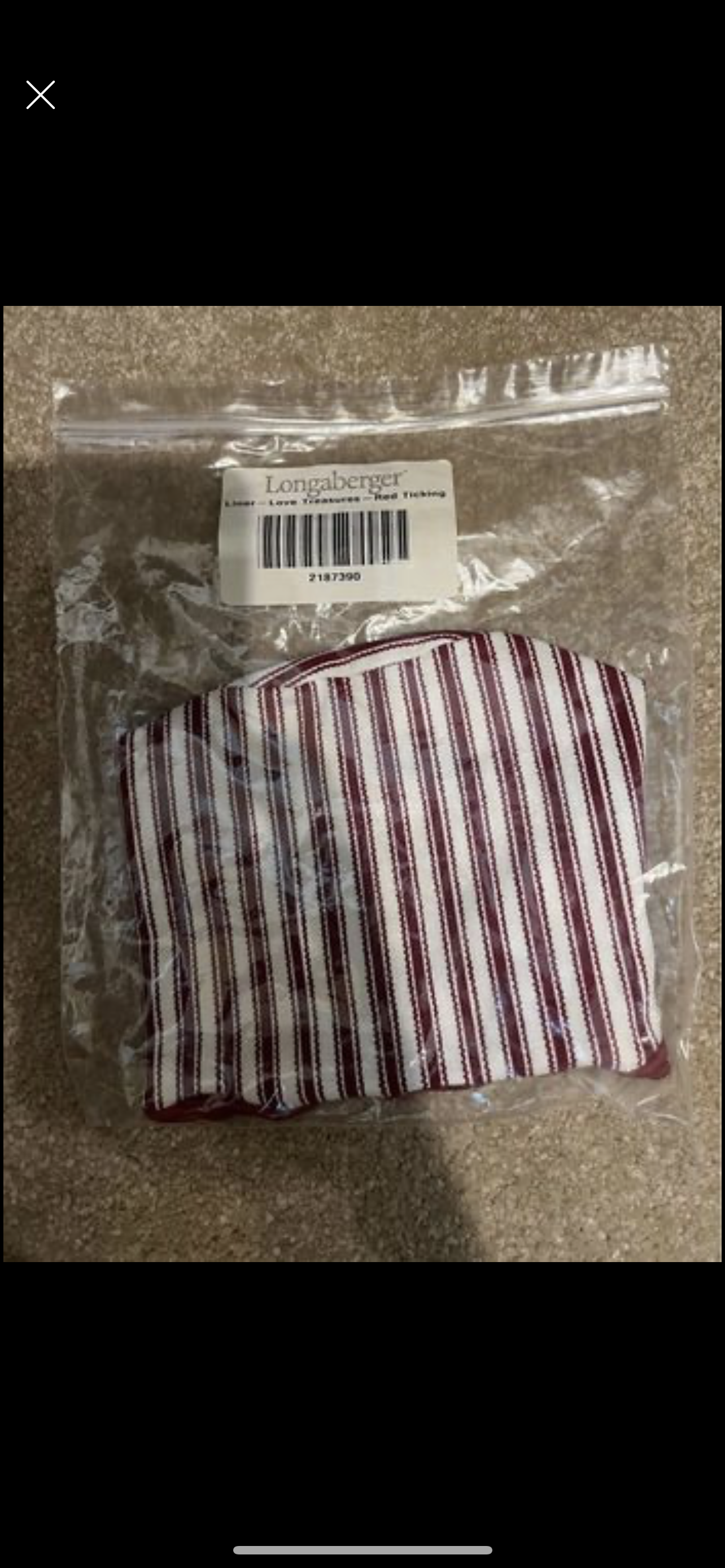 Longaberger love treasures liner in red tick