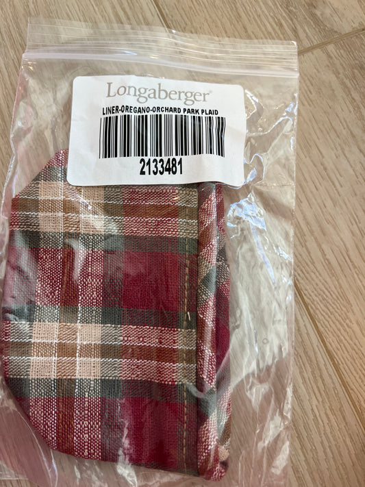 Longaberger oregano liner in orchard park plaid