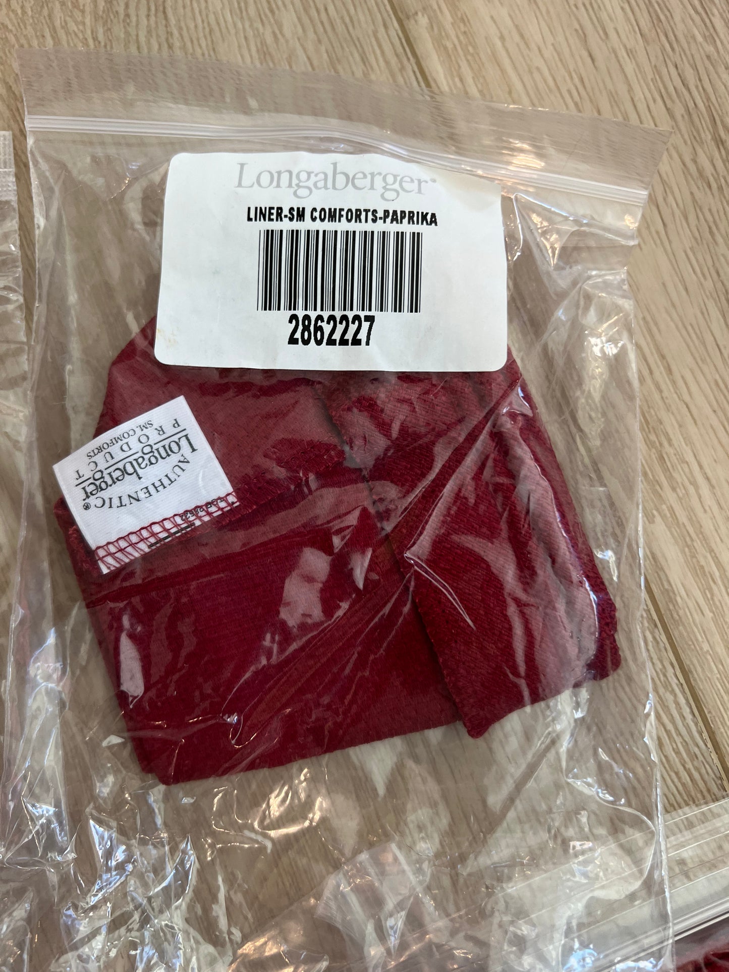 Longaberger Small comforts liner in paprika