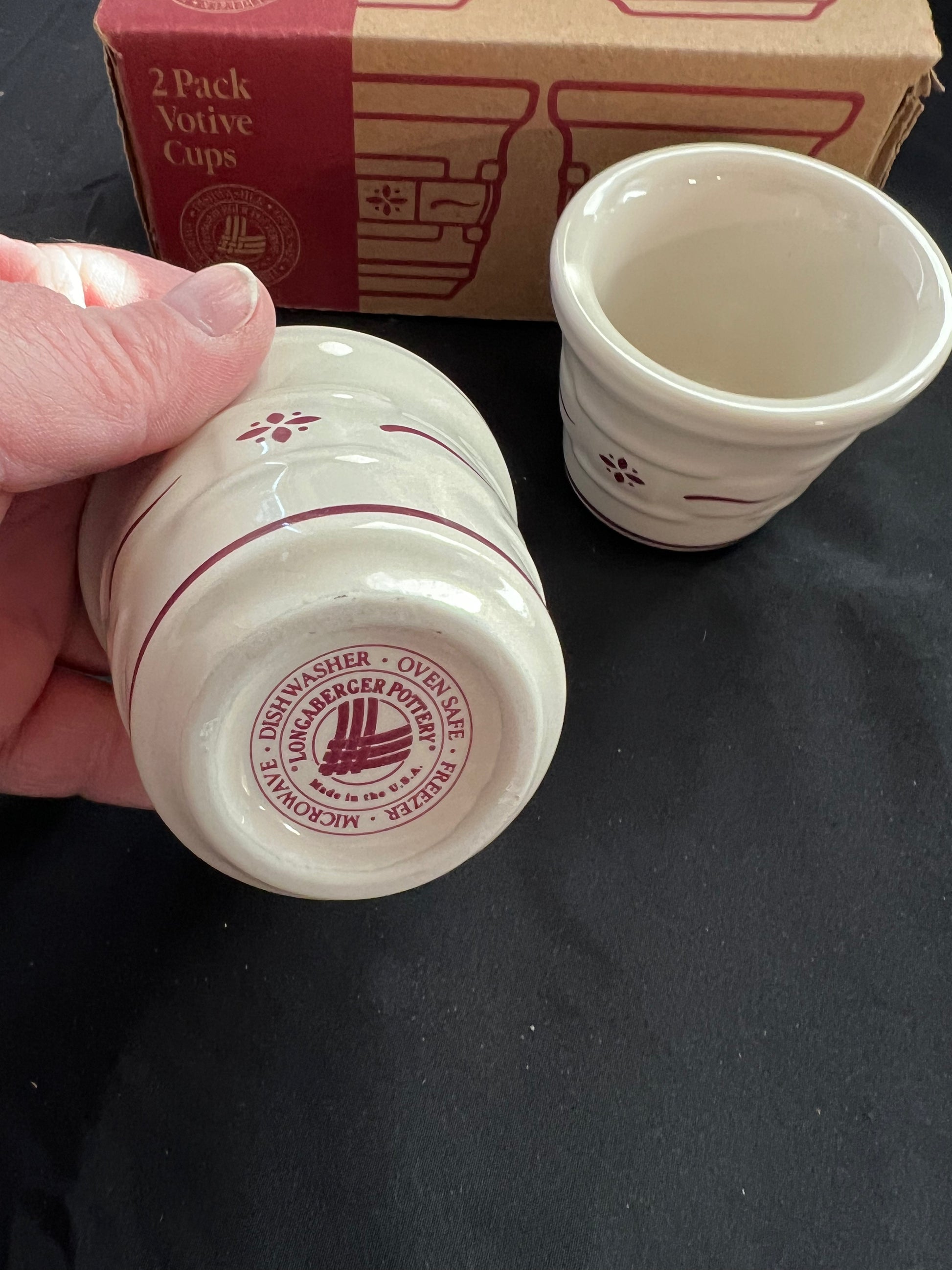 Longaberger Traditional Red Pottery votives set Bonkers 4 Baskets