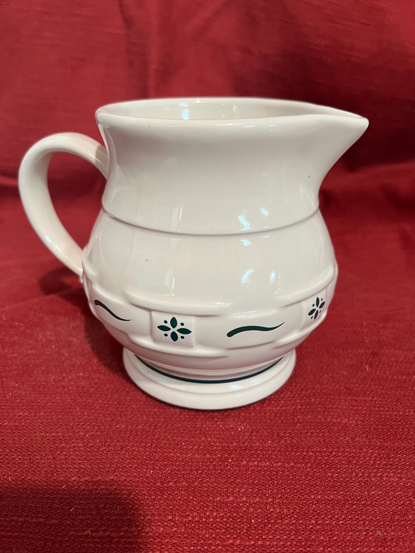 Longaberger Small juice pitcher in heritage green