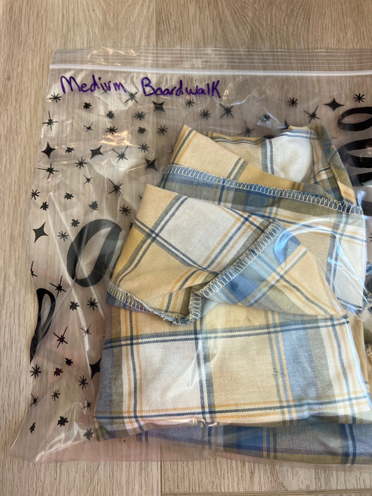 Longaberger medium boardwalk liner in cornflower plaid