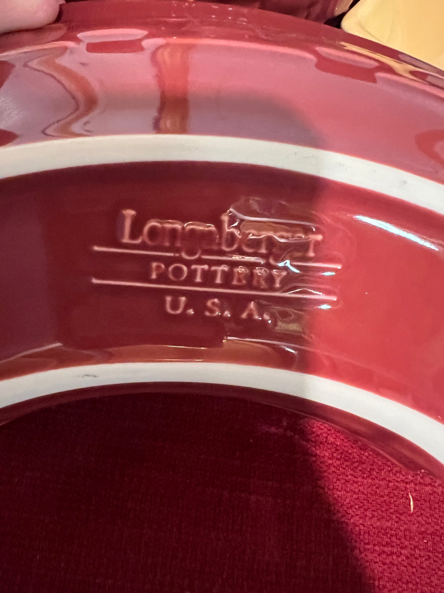 Longaberger crescent dish set & drum pottery