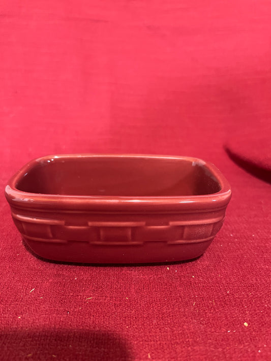 Longaberger Pottery Woven Traditions Red Salt & Pepper Set