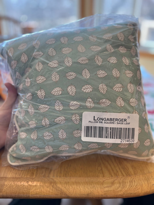 Longaberger Small square pillow in Sage leaf