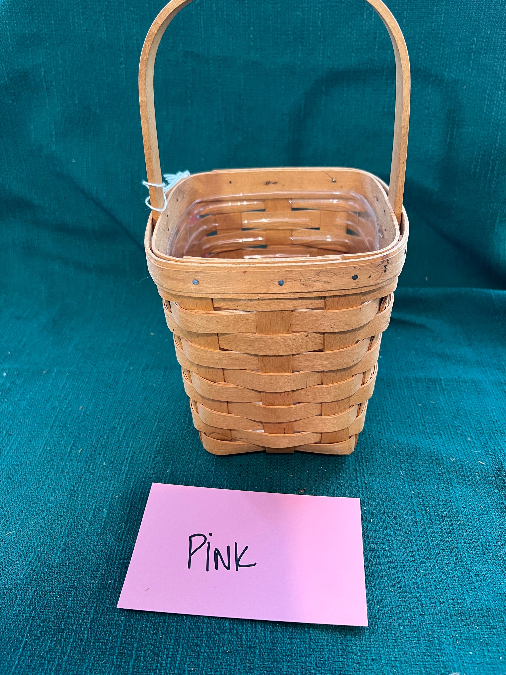 Longaberger medium peg basket with protector has pen marks Bonkers 4